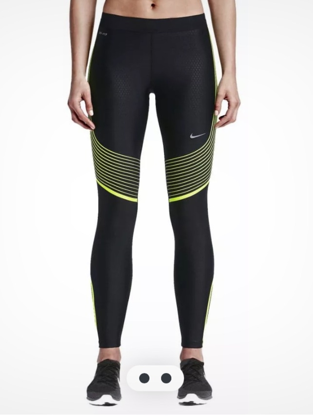 Nike Women’s Black & Volt  Power Speed women's running tights sz XS